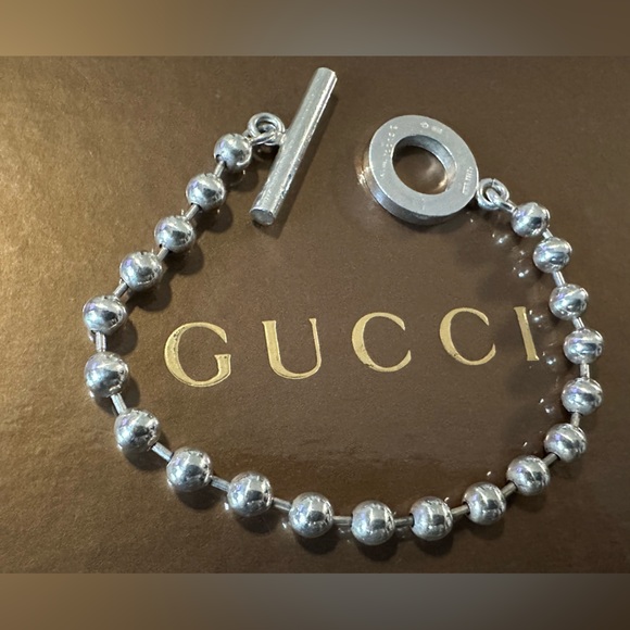 Gucci Jewelry - GUCCI 925 Silver Bead Toggle Bracelet ✨